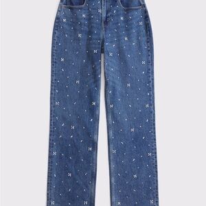 Curve Love High Rise 90s Relaxed Pearl Embellished Jean